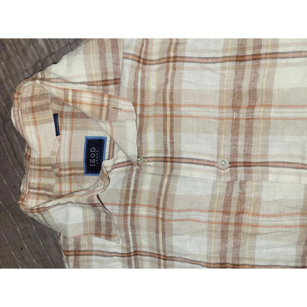 IZOD Jeans Men’s Plaid Short Sleeve Button-Up Shirt Size S (medium)